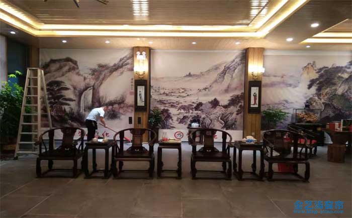 廣州白云永泰學(xué)山創(chuàng)意園辦公室噴畫(huà)卷簾-電動(dòng)窗簾實(shí)拍 辦公室噴畫(huà)卷簾